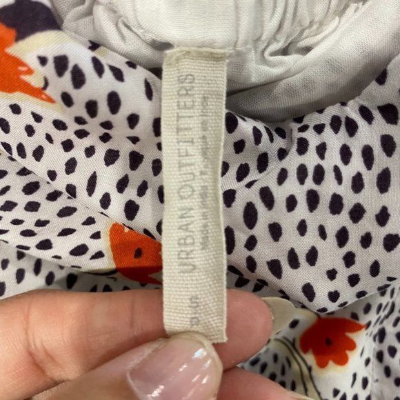 Urban Outfitters Floral Print Ruffle Trim Midi Dress Hi Low White Small - Picture 7 of 8